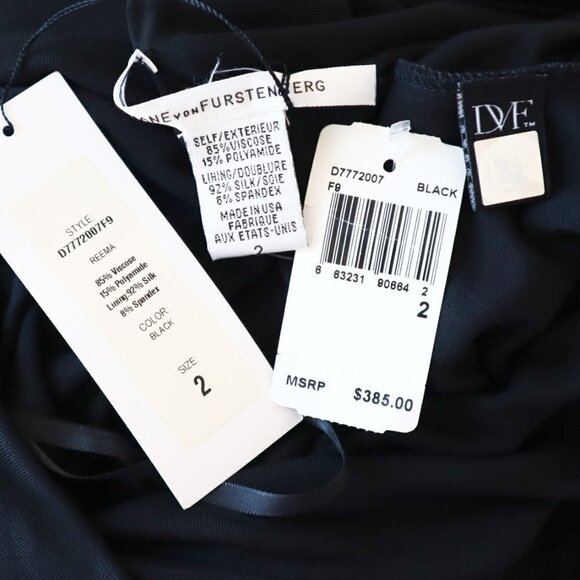 Diane Von Furstenberg DVF Reema Black Draped Cutout Open Back Dress NWT New 2 - Picture 5 of 5